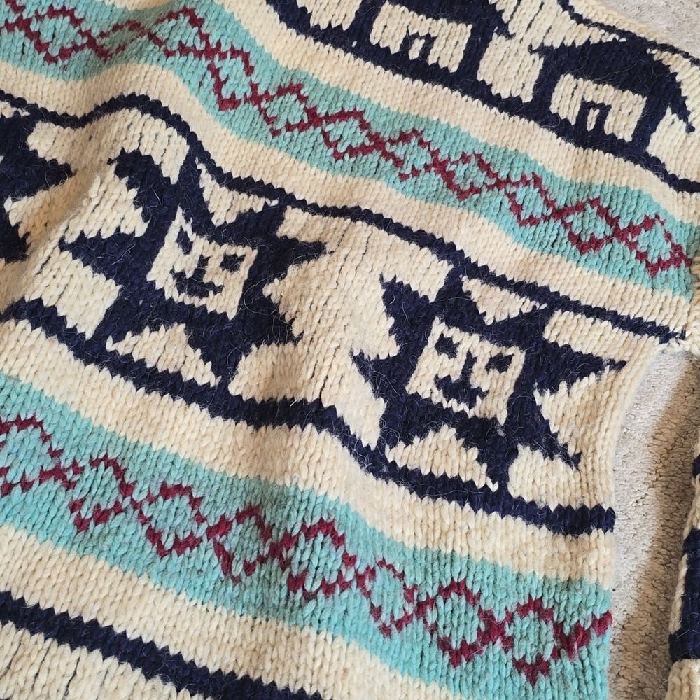 Handmade Knit Patterned Sweater - Picture 6 of 6